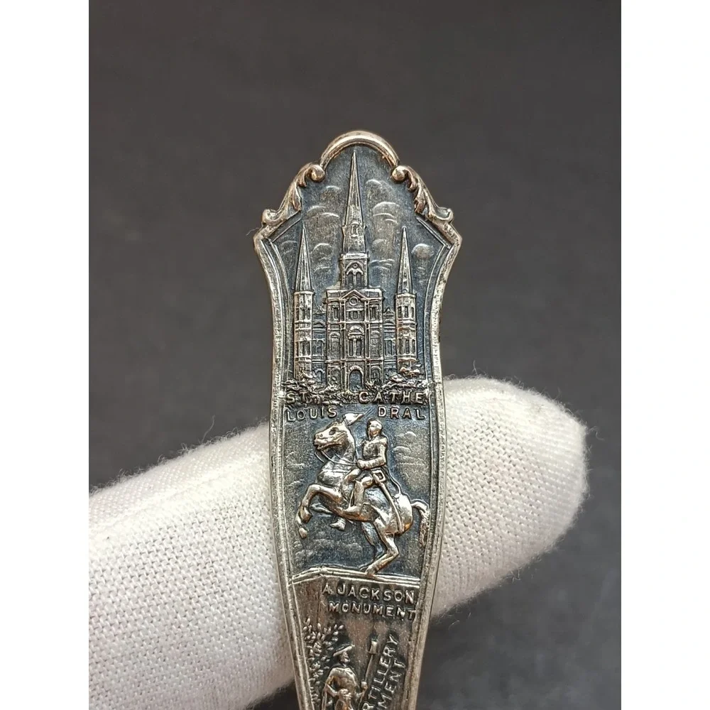 Monogrammed New Orleans LA, Sterling Silver Souvenir Spoon Ordinate 16 Grams